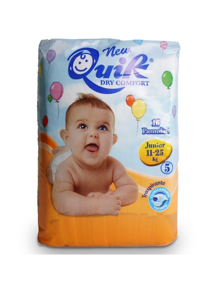 quik dry comfort pannolini per bambini - taglia 5 junior 12-22kg - 16 pezzi: tuttocasashop.it: igiene e cura della persona