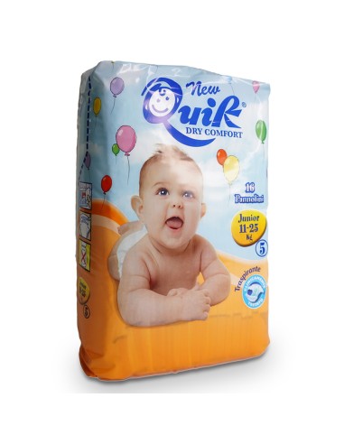 quik dry comfort pannolini per bambini - taglia 5 junior 12-22kg - 16 pezzi: tuttocasashop.it: igiene e cura della persona
