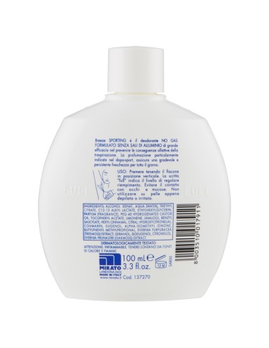 breeze deodorante squeeze no-gas - 100ml - sporting - senza sali alluminio: tuttocasashop.it: igiene e cura della persona