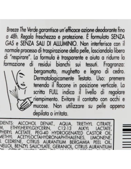 breeze deodorante squeeze no-gas - 100ml - the verde: tuttocasashop.it: igiene e cura della persona