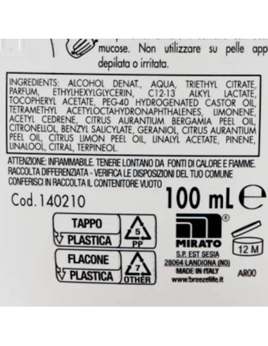 breeze deodorante squeeze no-gas - 100ml - the verde: tuttocasashop.it: igiene e cura della persona