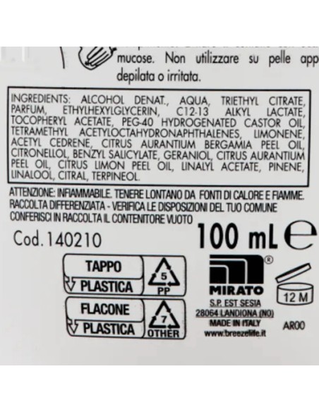 breeze deodorante squeeze no-gas - 100ml - the verde: tuttocasashop.it: igiene e cura della persona
