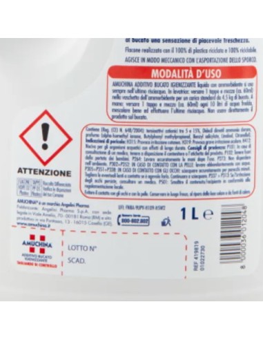 amuchina additivo disinfettante liquido per bucato - 1 litro: tuttocasashop.it: prodotti per bucato e tessuti