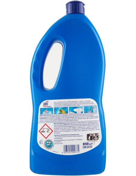 smac gel bagno 850ml - anticalcare - brillante - con barriera protettiva: tuttocasashop.it: pulizia e cura della casa