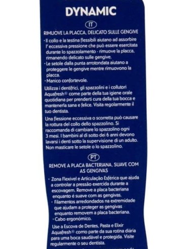 aquafresh dynamic spazzolino per igiene orale - medium - setole media: tuttocasashop.it: igiene e cura della persona