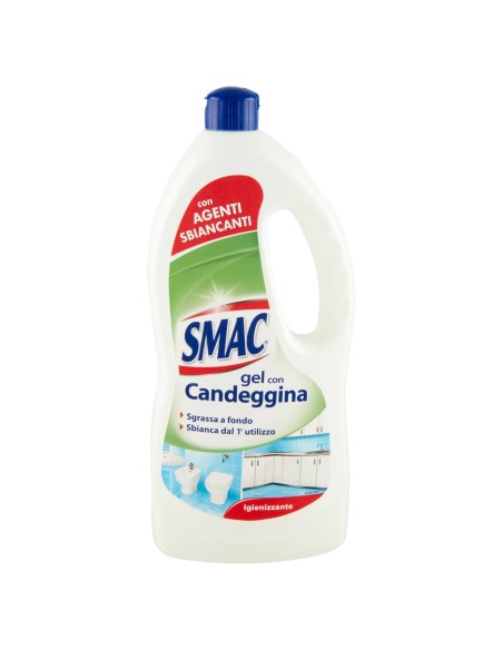 smac gel con candeggina 850ml - formula igienizzante - ultrabianco brillante: tuttocasashop.it: pulizia e cura della casa