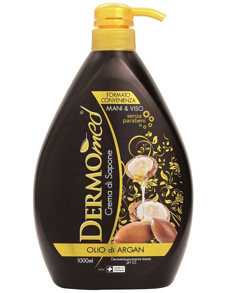 dermomed sapone liquido 1 litro - con erogatore - olio di argan: tuttocasashop.it: igiene e cura della persona