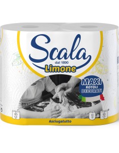 scala carta asciugatutto maxi 2 rotoli - al limone: tuttocasashop.it: carta & monouso