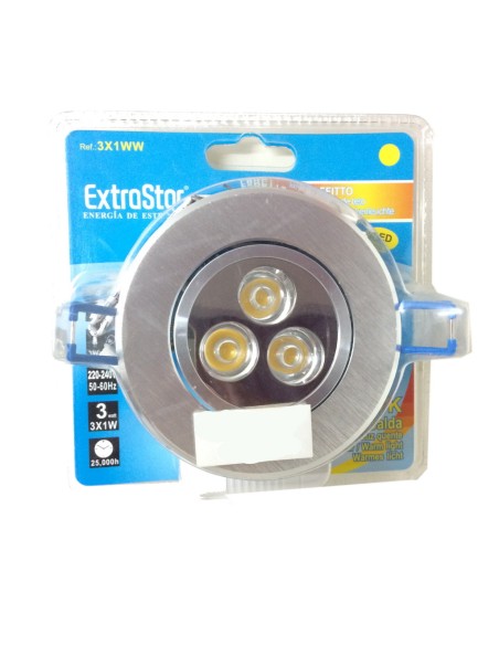faretto da incasso a led - 3w 3led - inox spazzolato: tuttocasashop.it: altro - bazar