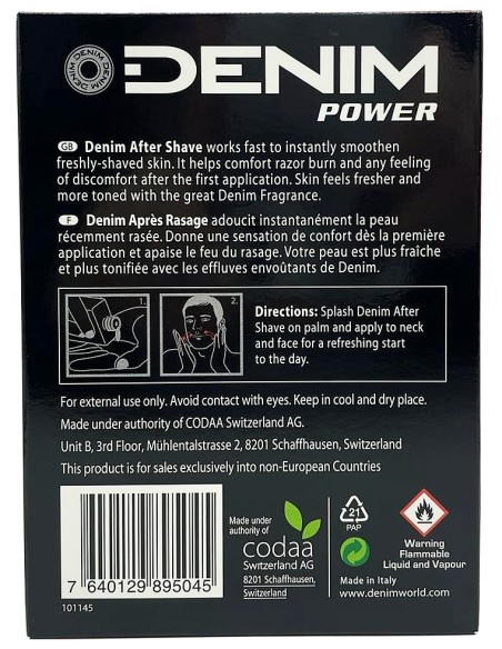 denim after shave lozione dopobarba 100ml - power: tuttocasashop.it: igiene e cura della persona