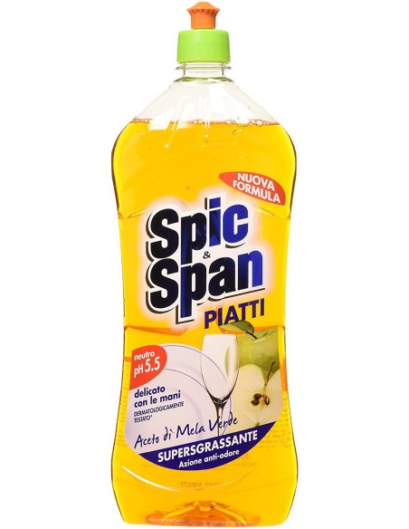 spic&span detersivo per piatti 1l - aceto di mela: tuttocasashop.it: pulizia e cura della casa