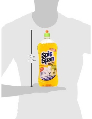 spic&span detersivo per piatti 1l - aceto di mela: tuttocasashop.it: pulizia e cura della casa