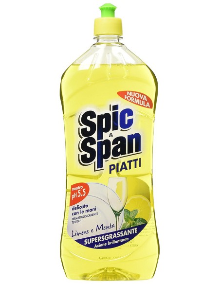 spic&span detersivo per piatti 1l - limone e menta: tuttocasashop.it: pulizia e cura della casa
