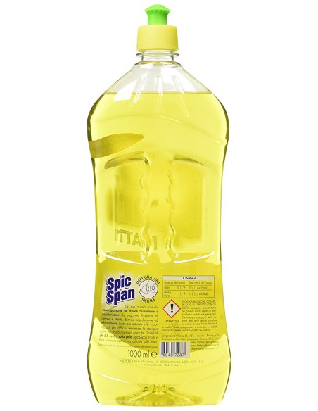 spic&span detersivo per piatti 1l - limone e menta: tuttocasashop.it: pulizia e cura della casa
