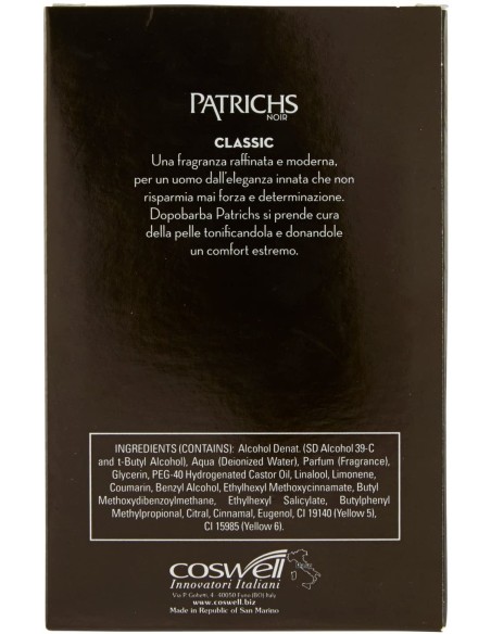 patrichs noir after shave lozione dopobarba 100ml - classic: tuttocasashop.it: igiene e cura della persona