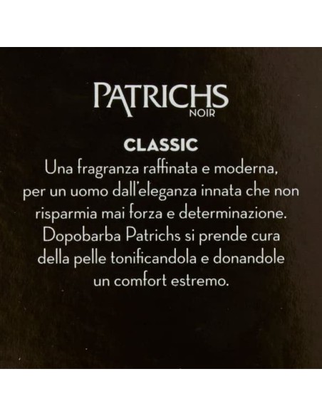 patrichs noir after shave lozione dopobarba 100ml - classic: tuttocasashop.it: igiene e cura della persona