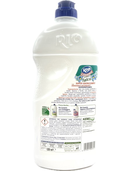 rio casamia 1250ml talco - pavimenti e superfici - con ammoniaca detergente: tuttocasashop.it: pulizia e cura della casa