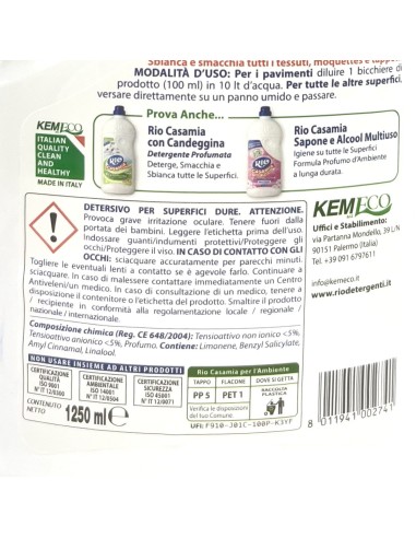 rio casamia 1250ml talco - pavimenti e superfici - con ammoniaca detergente: tuttocasashop.it: pulizia e cura della casa