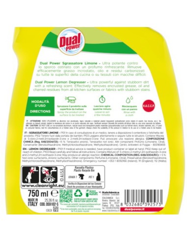 dual power sgrassatore universale spray 750ml - limone: tuttocasashop.it: pulizia e cura della casa