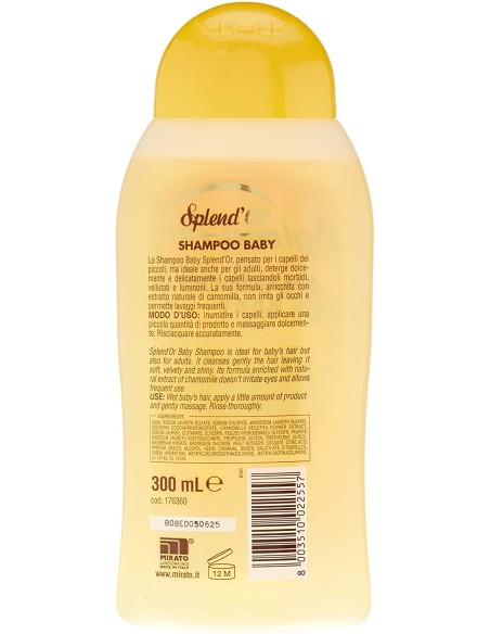 splend'or shampoo - 300ml - baby - camomilla - capelli morbidi e vellutati: tuttocasashop.it: igiene e cura della persona