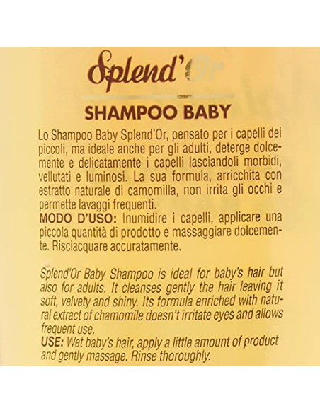 splend'or shampoo - 300ml - baby - camomilla - capelli morbidi e vellutati: tuttocasashop.it: igiene e cura della persona