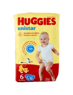 huggies unistar - 12 pannolini taglia 6 xl extra large 15-30 kg: tuttocasashop.it: igiene e cura della persona