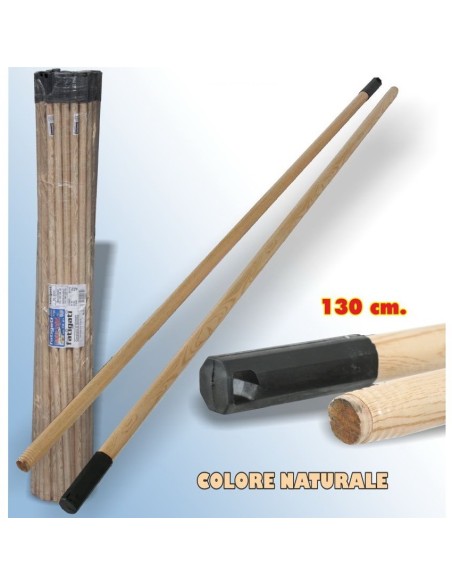 manico scopa legno 130cm con appendino - attacco universale a vite: tuttocasashop.it: pulizia e cura della casa