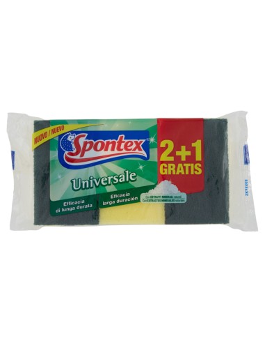 spontex universale spugne con abrasivo - 3 pezzi (2+1) - lunga durata: tuttocasashop.it: pulizia e cura della casa