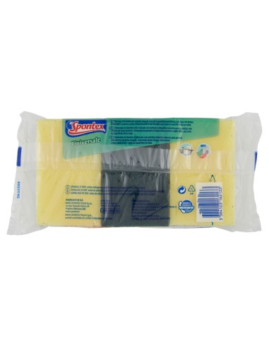 spontex universale spugne con abrasivo - 3 pezzi (2+1) - lunga durata: tuttocasashop.it: pulizia e cura della casa