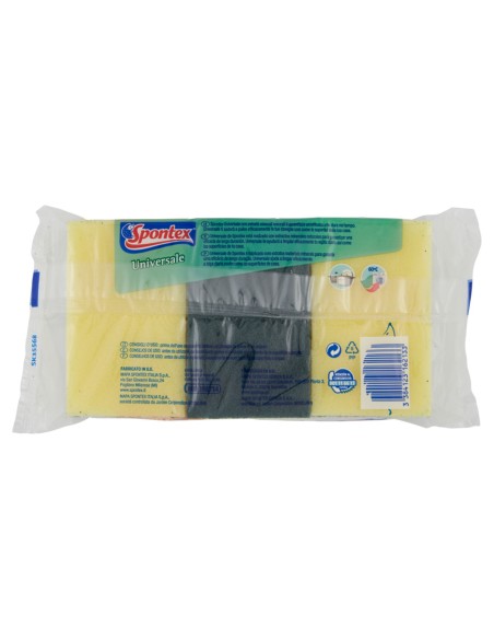 spontex universale spugne con abrasivo - 3 pezzi (2+1) - lunga durata: tuttocasashop.it: pulizia e cura della casa