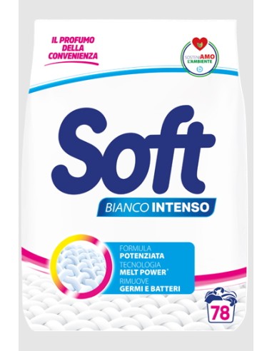 soft detersivo lavatrice in polvere busta 78 misurini 3.9kg - bianco splend.: tuttocasashop.it: prodotti per bucato e tessuti