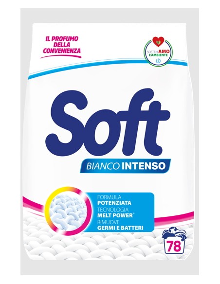 soft detersivo lavatrice in polvere busta 78 misurini 3.9kg - bianco splend.: tuttocasashop.it: prodotti per bucato e tessuti