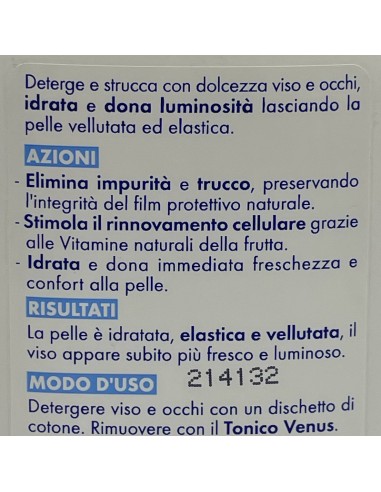 venus latte detergente per viso e occhi - 200ml - strucca deterge idrata: tuttocasashop.it: igiene e cura della persona