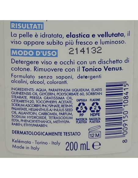 venus latte detergente per viso e occhi - 200ml - strucca deterge idrata: tuttocasashop.it: igiene e cura della persona