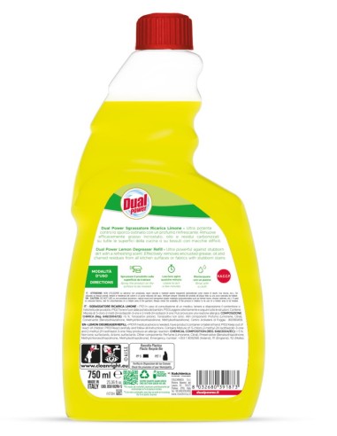 dual power sgrassatore universale spray 750ml - limone - ricarica: tuttocasashop.it: pulizia e cura della casa