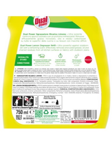 dual power sgrassatore universale spray 750ml - limone - ricarica: tuttocasashop.it: pulizia e cura della casa