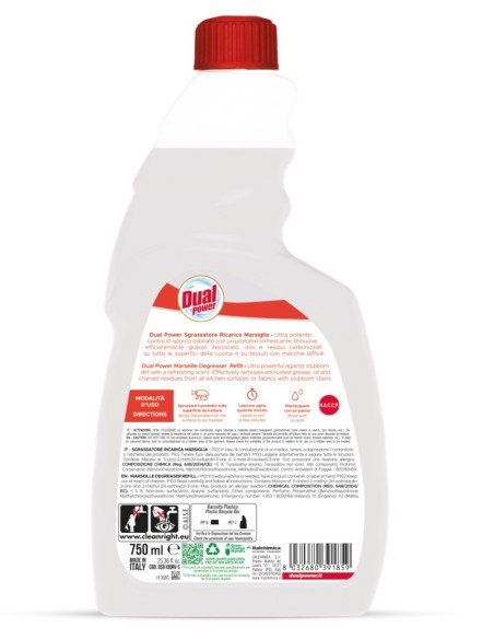 dual power sgrassatore universale spray 750ml - marsiglia - ricarica: tuttocasashop.it: pulizia e cura della casa