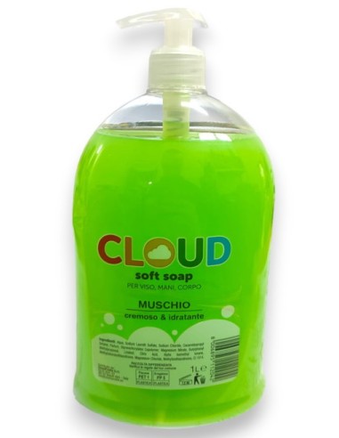 cloud sapone liquido - 1 litro - con erogatore - muschio bianco: tuttocasashop.it: igiene e cura della persona
