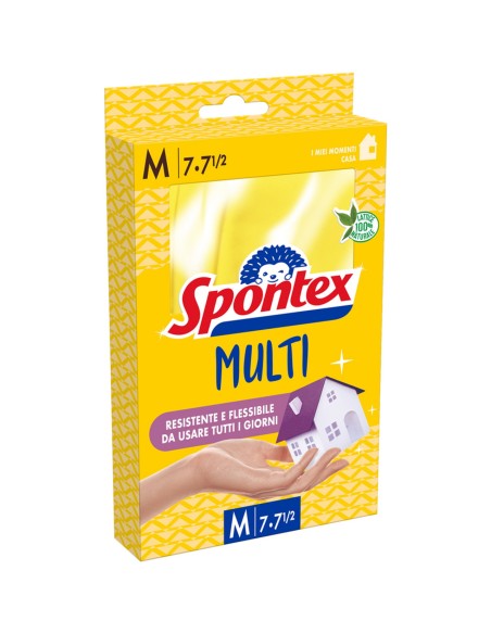 spontex multi guanti gomma felpati - taglia media m 7.5: tuttocasashop.it: pulizia e cura della casa