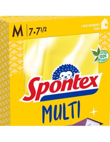spontex multi guanti gomma felpati - taglia media m 7.5: tuttocasashop.it: pulizia e cura della casa