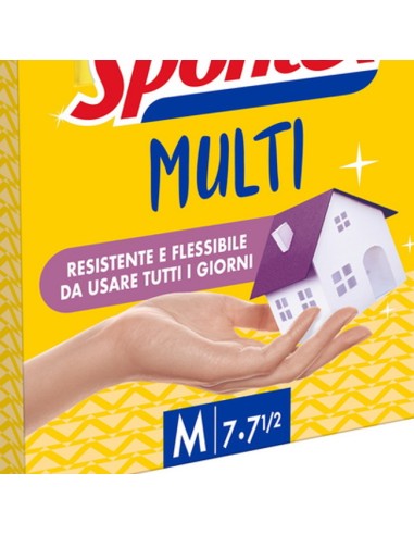 spontex multi guanti gomma felpati - taglia media m 7.5: tuttocasashop.it: pulizia e cura della casa