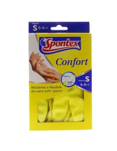spontex confort guanti gomma felpati - taglia s - 6.5 - piccola: tuttocasashop.it: pulizia e cura della casa