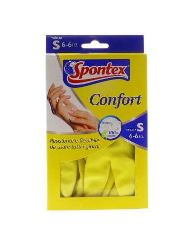 spontex confort guanti gomma felpati - taglia s - 6.5 - piccola: tuttocasashop.it: pulizia e cura della casa