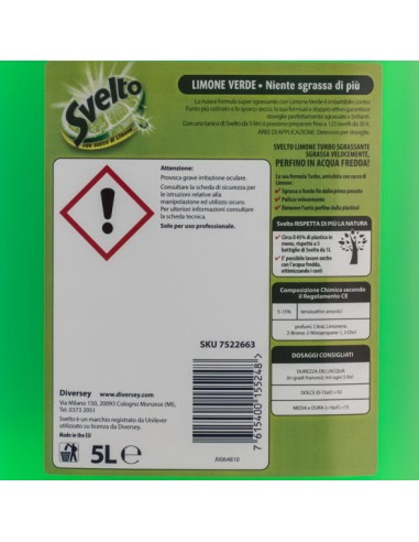 svelto detersivo per piatti e stoviglie - 5 litri - limone - professional: tuttocasashop.it: pulizia e cura della casa