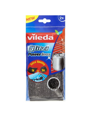 vileda glitzi power inox 2pz - spugne in fibra abrasiva: tuttocasashop.it: pulizia e cura della casa