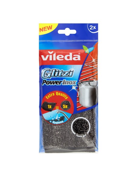 vileda glitzi power inox 2pz - spugne in fibra abrasiva: tuttocasashop.it: pulizia e cura della casa