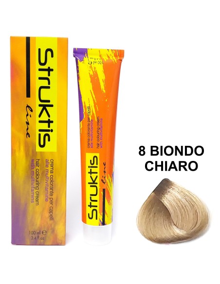 struktis crema colorante 100ml - 8 biondo chiaro: tuttocasashop.it: igiene e cura della persona