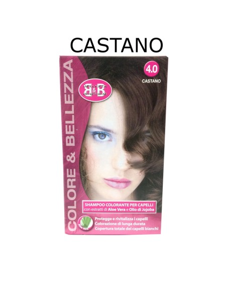 b&b bellezza benessere shampoo colorante capelli - n. 4 castano: tuttocasashop.it: igiene e cura della persona