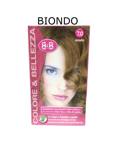 b&b bellezza benessere shampoo colorante capelli - n. 7 biondo: tuttocasashop.it: igiene e cura della persona