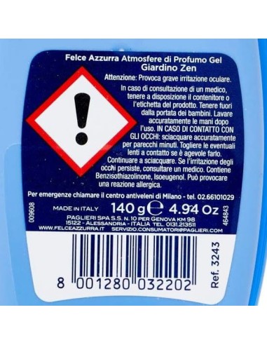 felce azzurra aria di casa gel 140g - giardino zen: tuttocasashop.it: pulizia e cura della casa